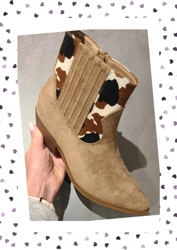 Botins santiag efeito vaca – Camurça macia – Nunca usados – photo 4